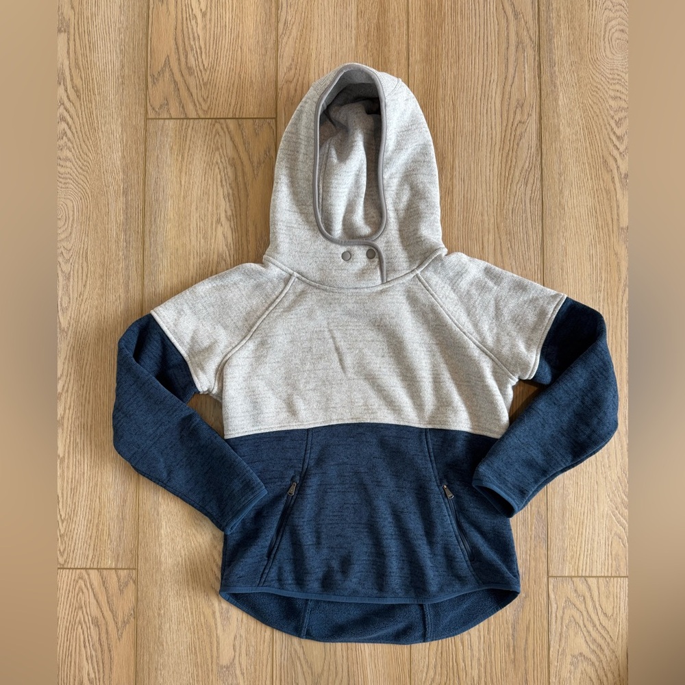 Prana Two-Tone Hoodie with Button Detail